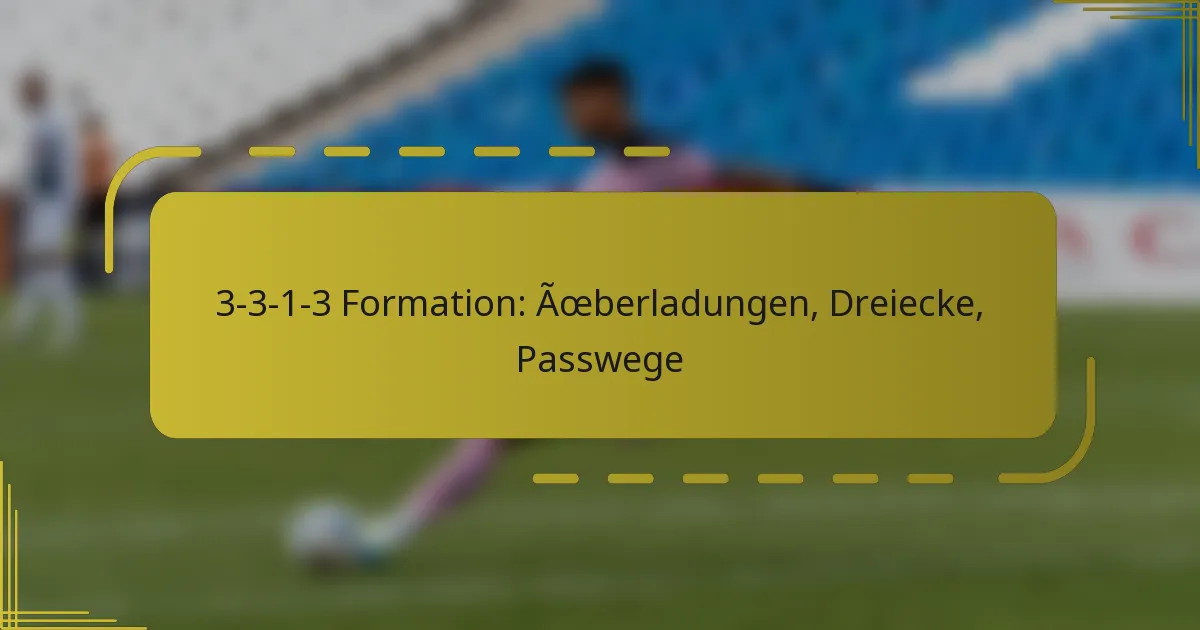 3-3-1-3 Formation: Überladungen, Dreiecke, Passwege