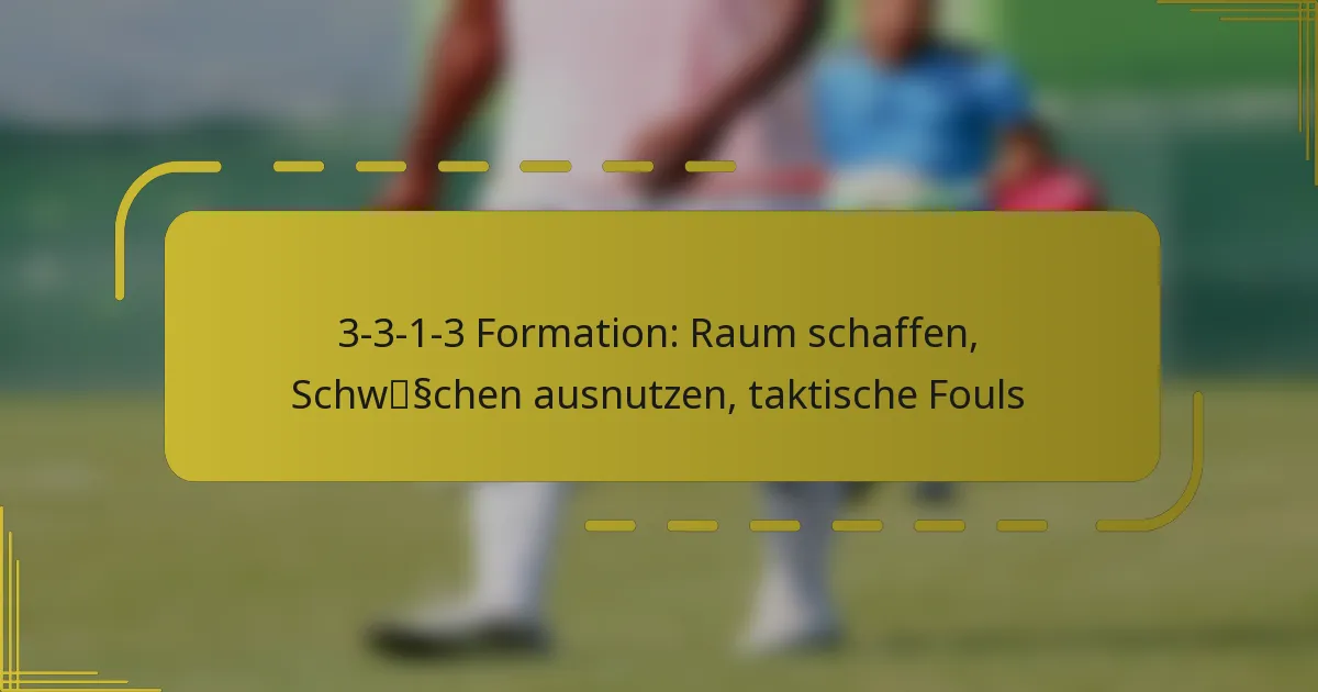 3-3-1-3 Formation: Raum schaffen, Schwächen ausnutzen, taktische Fouls