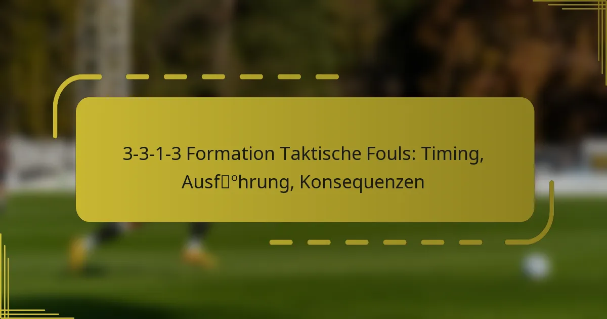 3-3-1-3 Formation Taktische Fouls: Timing, Ausführung, Konsequenzen